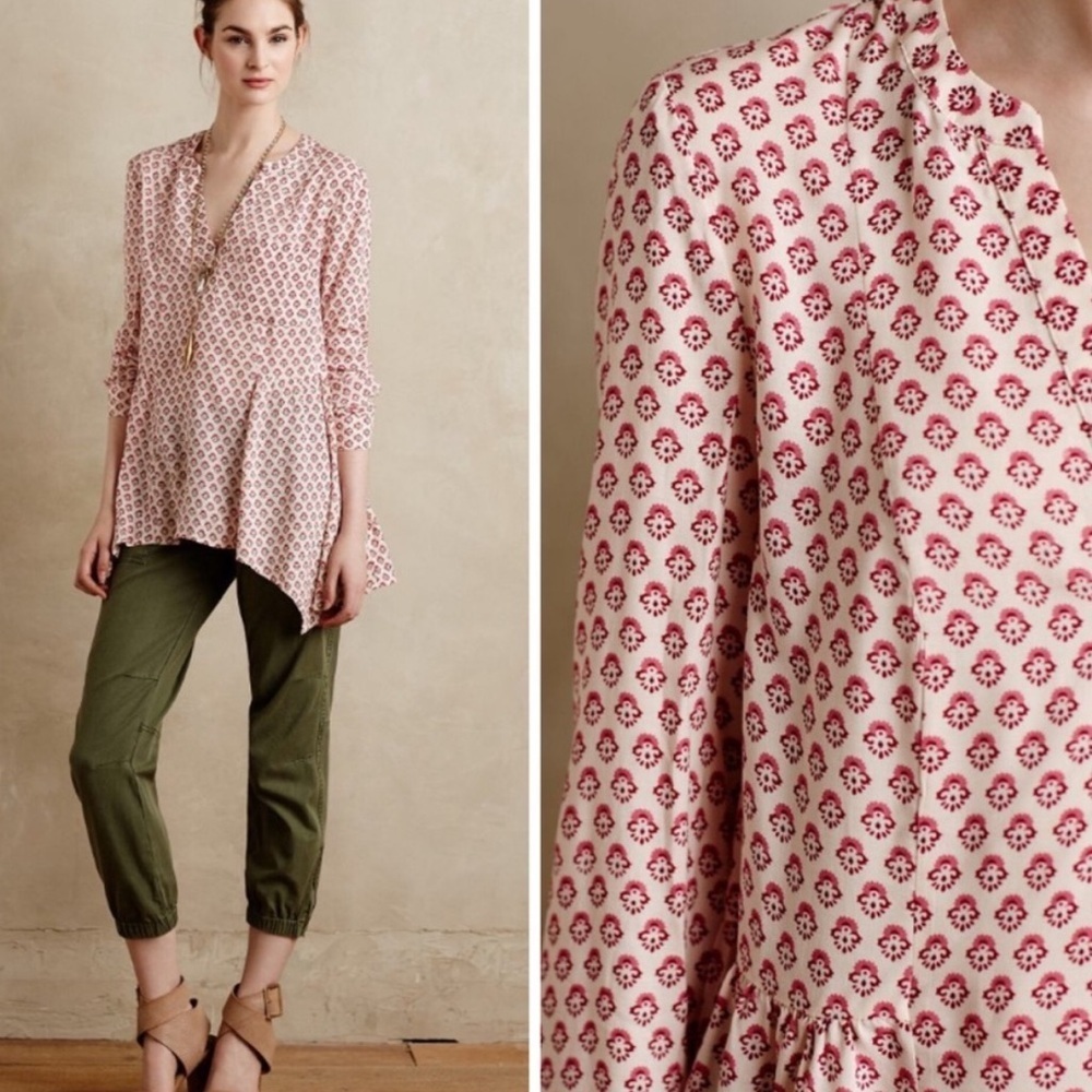 Anthropologie Maeve Laiken Henley Top size 4